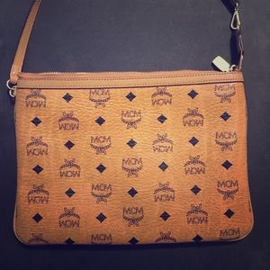 MCM brown, clutch purse